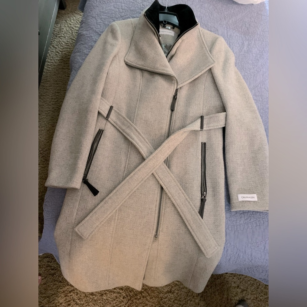 Wool Winter Full Length Jacket Satin Lining Brand New Never Worn Size LG